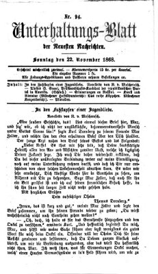 Neueste Nachrichten aus dem Gebiete der Politik (Münchner neueste Nachrichten) Sonntag 22. November 1868