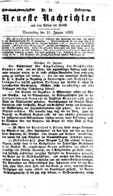 Neueste Nachrichten aus dem Gebiete der Politik Donnerstag 21. Januar 1869