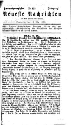 Neueste Nachrichten aus dem Gebiete der Politik (Münchner neueste Nachrichten) Donnerstag 13. Mai 1869