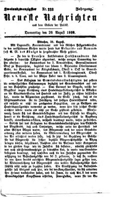 Neueste Nachrichten aus dem Gebiete der Politik Donnerstag 26. August 1869