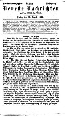 Neueste Nachrichten aus dem Gebiete der Politik (Münchner neueste Nachrichten) Freitag 27. August 1869