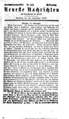 Neueste Nachrichten aus dem Gebiete der Politik Samstag 25. September 1869