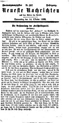 Neueste Nachrichten aus dem Gebiete der Politik (Münchner neueste Nachrichten) Donnerstag 14. Oktober 1869