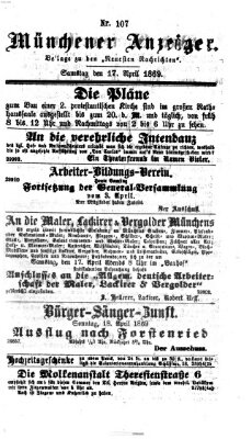 Münchener Anzeiger (Münchner neueste Nachrichten) Samstag 17. April 1869