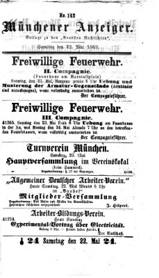 Münchener Anzeiger (Münchner neueste Nachrichten) Samstag 22. Mai 1869