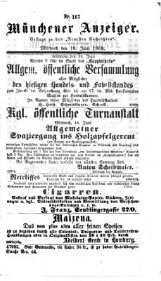 Münchener Anzeiger (Münchner neueste Nachrichten) Mittwoch 16. Juni 1869