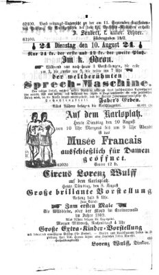 Münchener Anzeiger (Münchner neueste Nachrichten) Dienstag 10. August 1869
