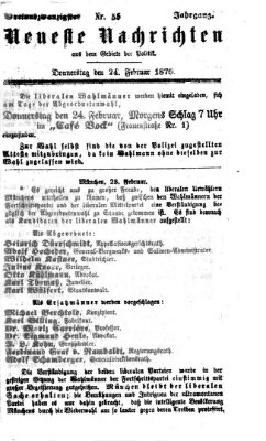 Neueste Nachrichten aus dem Gebiete der Politik (Münchner neueste Nachrichten) Donnerstag 24. Februar 1870