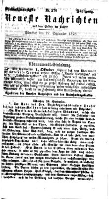 Neueste Nachrichten aus dem Gebiete der Politik (Münchner neueste Nachrichten) Dienstag 27. September 1870