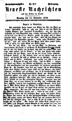Neueste Nachrichten aus dem Gebiete der Politik Sonntag 13. November 1870