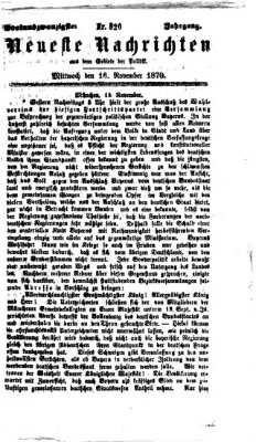 Neueste Nachrichten aus dem Gebiete der Politik Mittwoch 16. November 1870