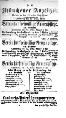 Münchener Anzeiger (Münchner neueste Nachrichten) Donnerstag 10. März 1870