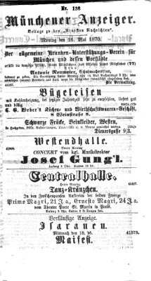 Münchener Anzeiger (Münchner neueste Nachrichten) Montag 16. Mai 1870