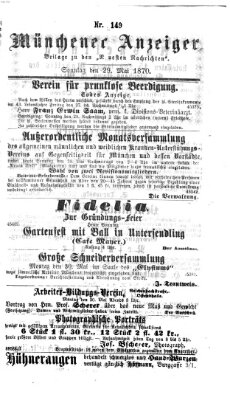 Münchener Anzeiger (Münchner neueste Nachrichten) Sonntag 29. Mai 1870