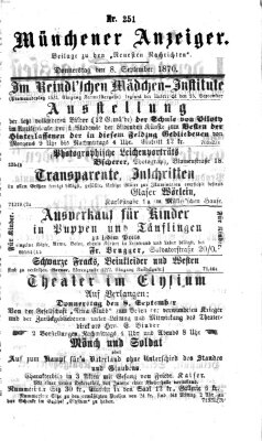 Münchener Anzeiger (Münchner neueste Nachrichten) Donnerstag 8. September 1870