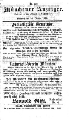 Münchener Anzeiger (Neueste Nachrichten aus dem Gebiete der Politik) Mittwoch 26. Oktober 1870