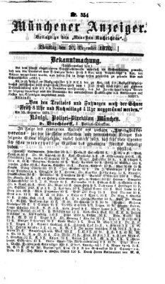 Münchener Anzeiger (Neueste Nachrichten aus dem Gebiete der Politik) Dienstag 20. Dezember 1870