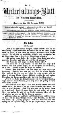Neueste Nachrichten aus dem Gebiete der Politik (Münchner neueste Nachrichten) Sonntag 16. Januar 1870