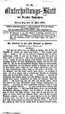 Neueste Nachrichten aus dem Gebiete der Politik (Münchner neueste Nachrichten) Donnerstag 12. Mai 1870