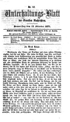 Neueste Nachrichten aus dem Gebiete der Politik Donnerstag 13. Oktober 1870