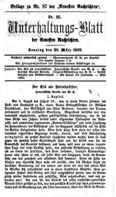 Neueste Nachrichten aus dem Gebiete der Politik (Münchner neueste Nachrichten) Sonntag 28. März 1869