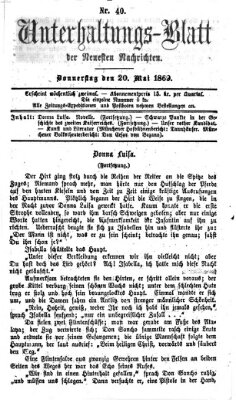 Neueste Nachrichten aus dem Gebiete der Politik (Münchner neueste Nachrichten) Donnerstag 20. Mai 1869