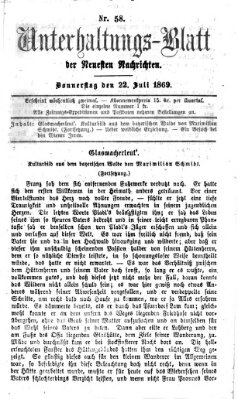 Neueste Nachrichten aus dem Gebiete der Politik (Münchner neueste Nachrichten) Donnerstag 22. Juli 1869
