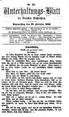 Neueste Nachrichten aus dem Gebiete der Politik Donnerstag 28. Oktober 1869