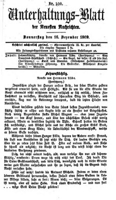 Neueste Nachrichten aus dem Gebiete der Politik (Münchner neueste Nachrichten) Donnerstag 16. Dezember 1869
