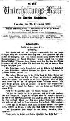 Neueste Nachrichten aus dem Gebiete der Politik (Münchner neueste Nachrichten) Sonntag 26. Dezember 1869