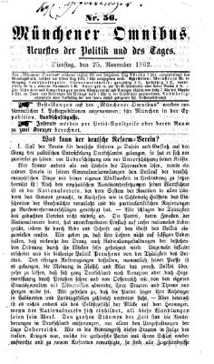Münchener Omnibus Dienstag 25. November 1862
