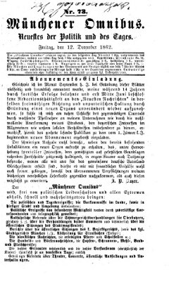 Münchener Omnibus Freitag 12. Dezember 1862