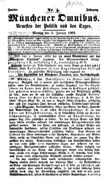 Münchener Omnibus Montag 5. Januar 1863