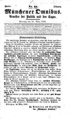 Münchener Omnibus Sonntag 22. März 1863