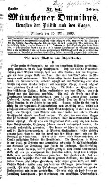 Münchener Omnibus Mittwoch 25. März 1863