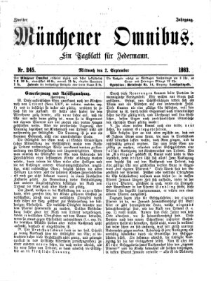 Münchener Omnibus Mittwoch 2. September 1863