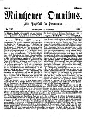 Münchener Omnibus Montag 14. September 1863