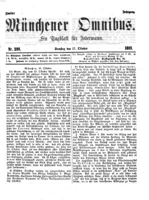 Münchener Omnibus Samstag 17. Oktober 1863