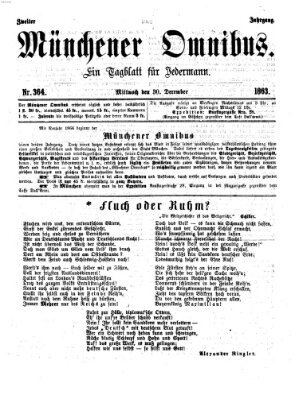 Münchener Omnibus Mittwoch 30. Dezember 1863