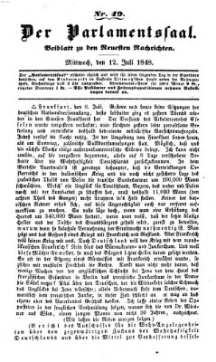 Der Parlamentssaal (Neueste Nachrichten aus dem Gebiete der Politik) Mittwoch 12. Juli 1848