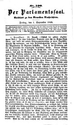 Der Parlamentssaal (Neueste Nachrichten aus dem Gebiete der Politik) Freitag 1. September 1848