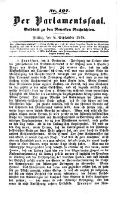 Der Parlamentssaal (Neueste Nachrichten aus dem Gebiete der Politik) Freitag 8. September 1848