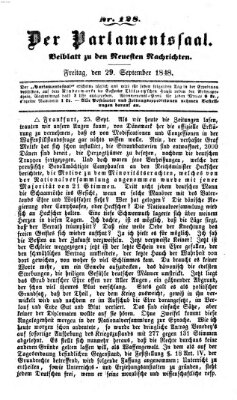 Der Parlamentssaal (Münchner neueste Nachrichten) Freitag 29. September 1848