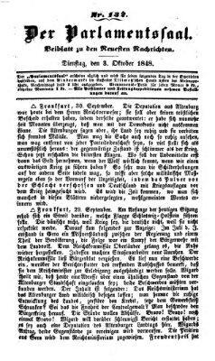 Der Parlamentssaal (Münchner neueste Nachrichten) Dienstag 3. Oktober 1848