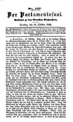 Der Parlamentssaal (Neueste Nachrichten aus dem Gebiete der Politik) Samstag 28. Oktober 1848