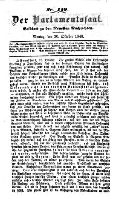 Der Parlamentssaal (Neueste Nachrichten aus dem Gebiete der Politik) Montag 30. Oktober 1848