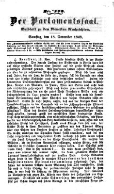 Der Parlamentssaal (Neueste Nachrichten aus dem Gebiete der Politik) Samstag 18. November 1848