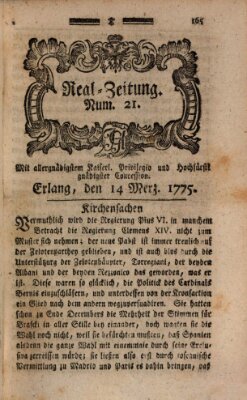 Real-Zeitung (Erlanger Real-Zeitung) Dienstag 14. März 1775