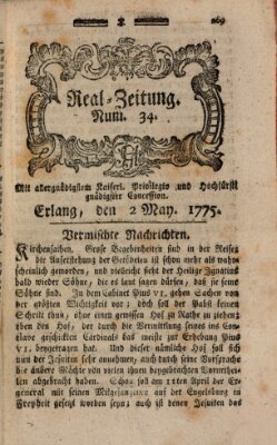 Real-Zeitung (Erlanger Real-Zeitung) Dienstag 2. Mai 1775