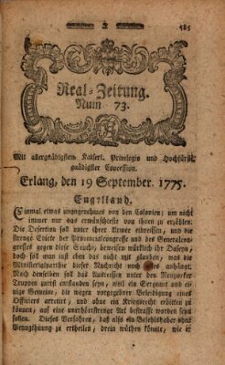 Real-Zeitung (Erlanger Real-Zeitung) Dienstag 19. September 1775